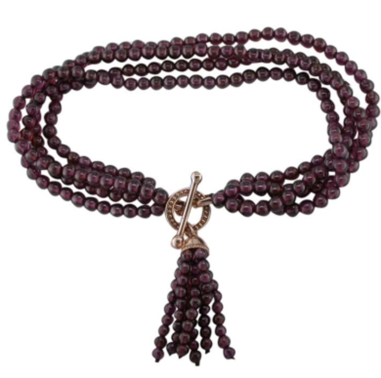 Garnet Tassel Bracelet