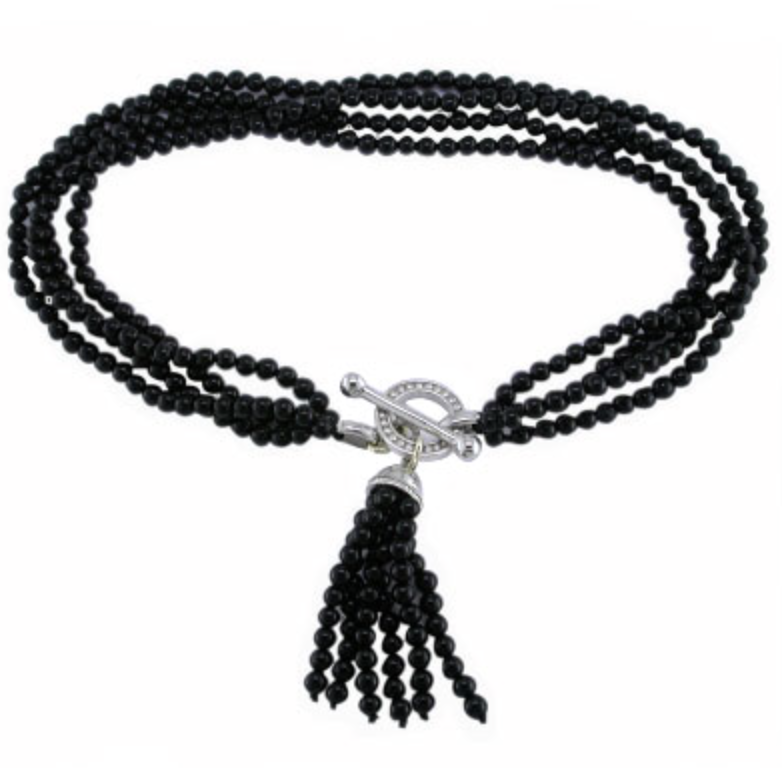 Black Onyx Tassel Bracelet