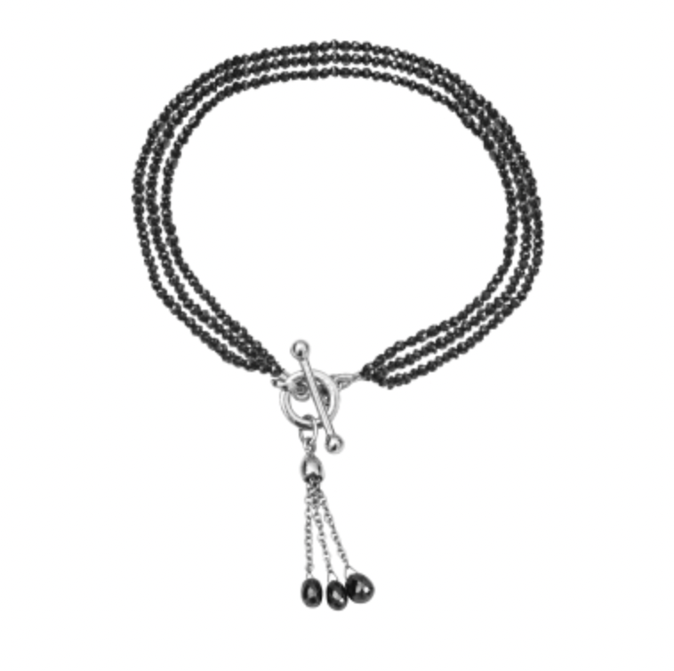 Three-Row Black Diamond Bracelet
